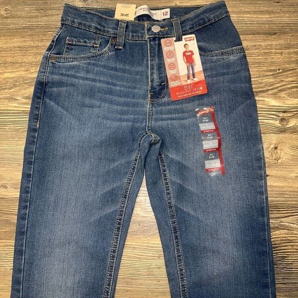 Levis 511 Slim Fit Stretch Jeans Boys 12 Reg ADJUSTABLE 26x27. NWT. 16 - Picture 1 of 11